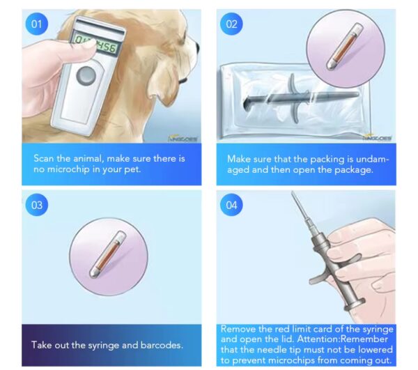 RFID Glass Tube Syringe Tags For Animal Identification