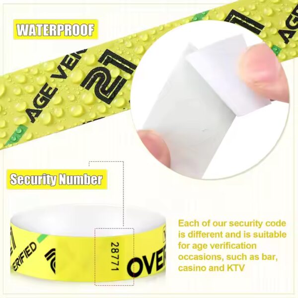 Disposable Waterproof UHF Tyvek Paper Bracelets For Events